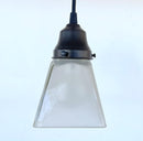 Vintage Frosted SQUARE 1960's PENDANT Light