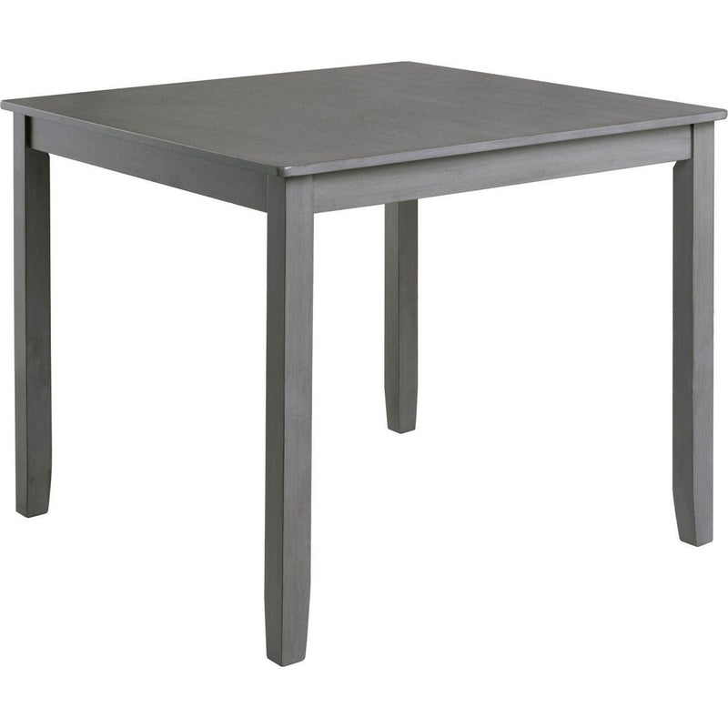 5 Piece Modern Dining Set, Square Wooden Dining Table with 4 Upholstered Chairs for Kitchen, Dining Room, Gray