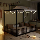 3 In 1 Convertible Montessori Floor Bed With Fenced Support by HouseOfZazla