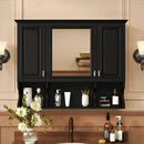 Wall Mounted Bathroom Medicine Wall Cabinet With Mirror & Open Shelves by Unique Piece Furniture