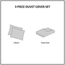 King/Cal King 3 Piece Cotton Jacquard Duvet Cover Set