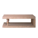 Rustic Solid Wood Coffee Table With Open Shelf, Modern Farmhouse Design - Light Natural / Natural by HouseOfZazla