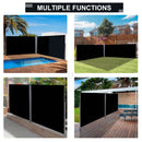 20' Double Retractable Patio Side Awning Garden Sun Shade with UV-Fighting Screen, Auto Pull-Back Function, & Steel Frame, Outdoor or Indoor Use, Black