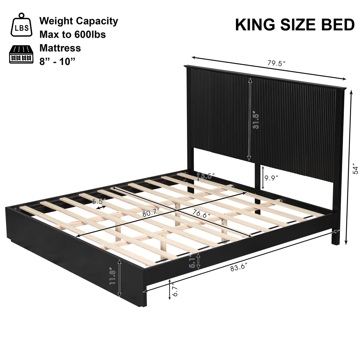 Stylish King Size Bed Frame, photo 4 of 10