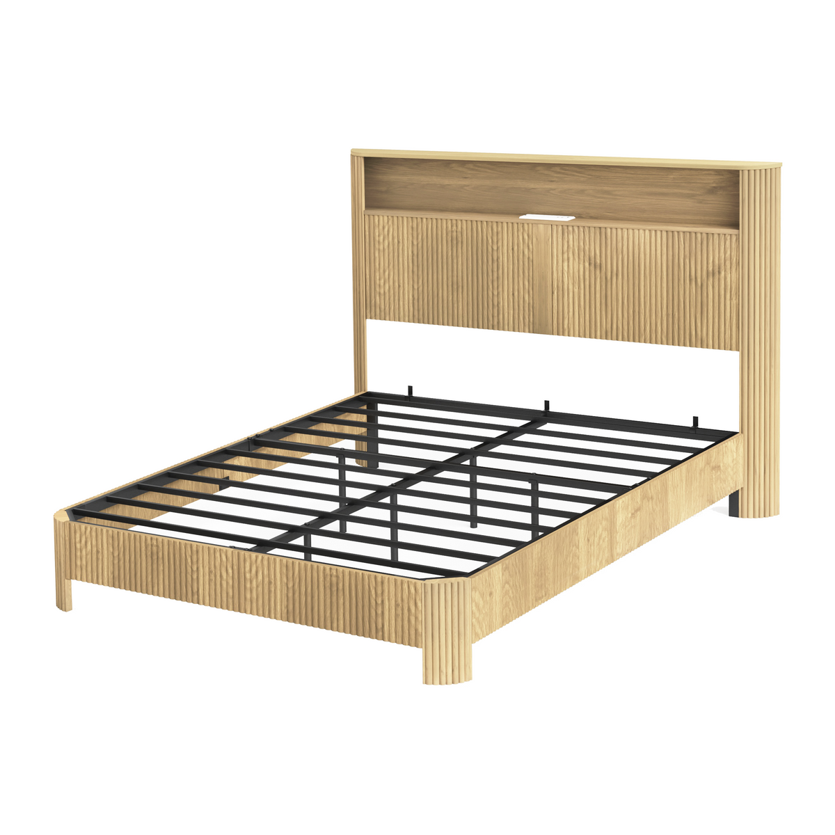Queen Size Bed Frame With Storage Headboard, photo 8 of 10