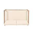 Outdoor Acacia Wood Loveseat and Coffee Table Set with Cushions by HouseOfZazla