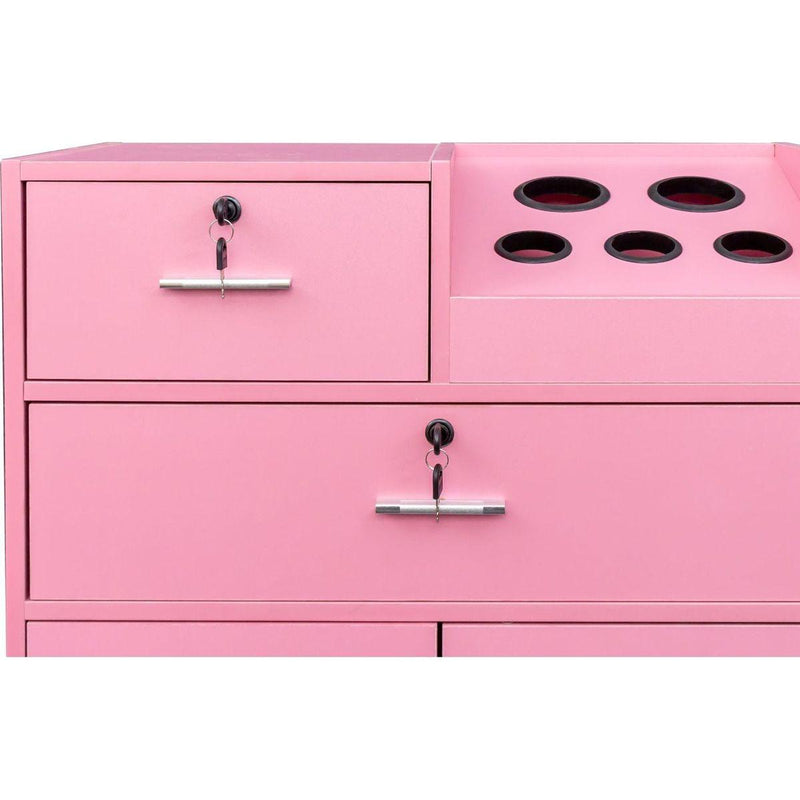 Locking Beauty Salon Storage Cabinet Hair Dryer Holder Stylist Equipment Drawer