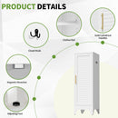 47.2" Narrow Metal Storage Closet with Louvered Door
