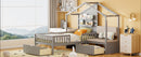 House Bed With Upholstered Sofa, Wireless Charging Station, Shelves And 2 Drawers by HouseOfZazla