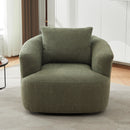 360° Swivel Barrel Sofa Chair With Throw Pillow, Upholstered Accent Chair by HouseOfZazla