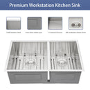 Modern Double Bowl Undermount Sink Design With 10" Deep Basins by HouseOfZazla