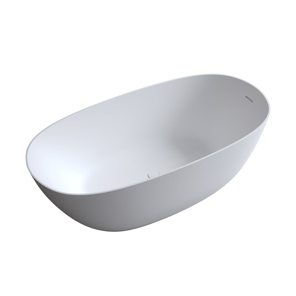 69" Freestanding Bathtub Resin Stone Soaking Tub, photo 8 of 10