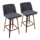 Toriano - Mid Century Modern Fixed Height Counter Stool & Square Footrest (Set of 2) by Unique Piece Furniture