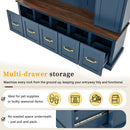 U-Can Entryway Hall Tree with Coat Hooks, Shoe Bench & Drawer Storage Cabinet