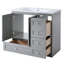 Shaker Free Standing Bathroom Vanity Cabinet With Sink, Soft Close Drawers, Soft Close Doors by HouseOfZazla