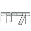 L Shaped Loft Bed With Ladder And Slide
