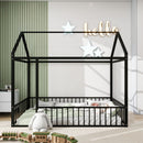 Metal Bed House Bed Frame With Fence by Unique Piece Furniture