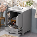Space Saving Bathroom Vanity With Integrated Ceramic Sink