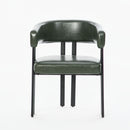Modern Dining Upholstered Barrel Chair With Curved Back And Armrests by HouseOfZazla