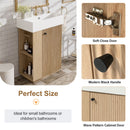 Bathroom Vanity With Sink, Freestanding Wood Grain Cabinet With Storage by Unique Piece Furniture