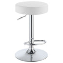 Ramses - Adjustable Backless Bar Stool With Adjustable Height Base - White by HouseOfZazla