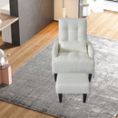 Living Room Sofa Single Chair And Ottoman, Modern Multi-Function Fabric Living Room Sofa Lounge Chair Bed And Stool. Soft Leisure Single Chair Adjustable Into 5 Angles With Sofa Bed by HouseOfZazla