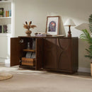 4 Door Accent Cabinet with Solid Wood Carved Doors by HouseOfZazla