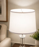 14"W x 10"H White Linen Drum Lampshade