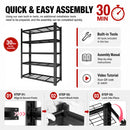 78"H 5-Tier Adjustable Heavy Duty Metal Mesh Storage Rack