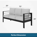 All-Weather Patio Sofa & Cushions, 3 Seat Outdoor Couch by HouseOfZazla