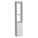 Linen Cabinet, 1 Door, 6 Shelves - White by Unique Piece Furniture
