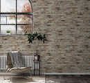Brick Pattern Wallpaper Mural. Light Tan and Brown Color.