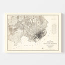 Vintage Map of San Francisco, California 1857