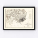 Vintage Map of San Francisco, California 1857