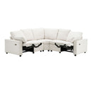 Power Recliner Sectional Sofa Home Theater Reclining Sofa With Two USB Ports, Two Storage Drawers For Living Room by HouseOfZazla
