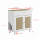 Cat Litter Box Enclosure With Scratch Pad, Hidden Litter Box Furniture, Wooden Pet House Sideboard, Storage Cabinet, Fit Most Cat And Litter Box, For Living Room Bedroom Office - White / Light Brown by HouseOfZazla