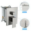 Modern Shower System With Adjustable Slide Bar, Stainless Steel And Brass Construction