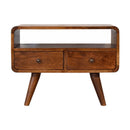 Solid Wood Curved Media Unit