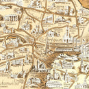 Vintage Pictorial Map of Boston, MA 1938