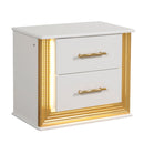 Obsession - 2 Drawer LED Nightstand - White by HouseOfZazla