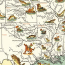 Vintage Map of Big Game Fish of America 1936