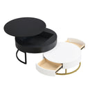 Modern Round Lift-Top Nesting Coffee Tables With 2 Drawers