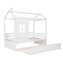 Twin Size Classic House Bed With Twin Size Trundle - White by Unique Piece Furniture