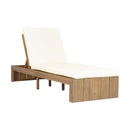 Adjustable Outdoor Chaise Lounge Patio Recliner - Beige / Light Teak by HouseOfZazla
