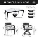 Modern Outdoor Patio Dining Set With Table And Chairs With Sunbrella Cushions