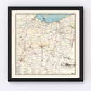 Vintage Railroad Map of Ohio 1914