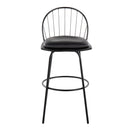 Riley - Claire Farmhouse Fixed Height Barstool With Swivel With Round Footrest (Set of 2)