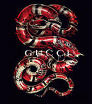 Gucci Inspired Snake Over Black Background Wallpaper Mural