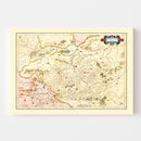 Vintage Map of Burgundy Region of France, 1623