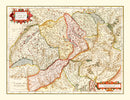 Vintage Map of Switzerland 1623